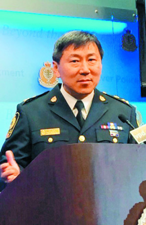 朱小蓀5月退休，離開8年的溫市警局長職務(wù)，以及長達36年的警政服務(wù)生涯。(資料照片)
