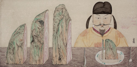 石榮強作品《皇帝的午餐》(英國《英中時報》資料圖) 石榮強作品《皇帝的午餐》(英國《英中時報》資料圖)