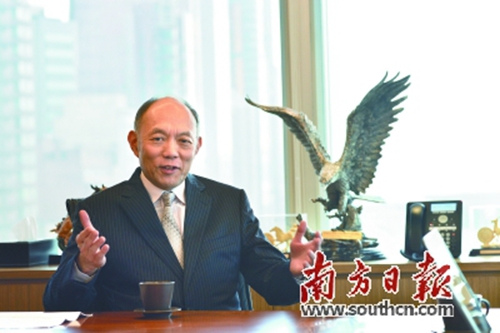 霍震寰接受本報(bào)記者專訪。南方日報(bào)記者 王輝 攝
