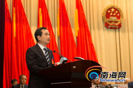 文昌市人民政府市長王曉橋在會議上發(fā)言。南海網(wǎng)記者陳望攝