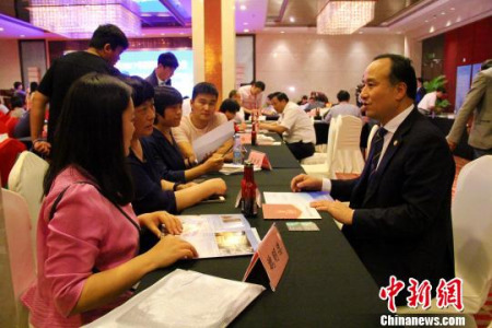 海外僑商、僑領(lǐng)同安徽省直有關(guān)部門和地方招商部門進(jìn)行項(xiàng)目對(duì)接洽談，一批項(xiàng)目達(dá)成合作共識(shí)?！Ⅷ欪Q 攝
