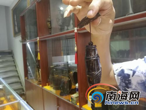 可愛(ài)的椰雕作品。（圖片來(lái)源：南海網(wǎng)）