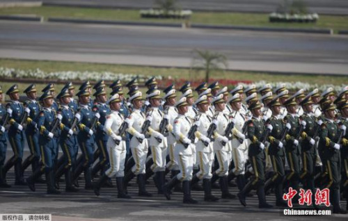 資料圖：解放軍三軍儀仗隊。