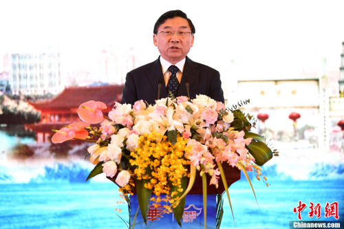 9月10日，第九屆世界華文傳媒論壇在福州開幕。福建省省長(zhǎng)于偉國出席開幕式并致辭。<a target='_blank' >中新社</a>記者 王東明 攝