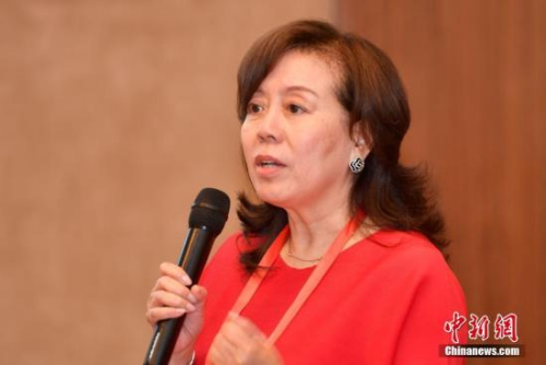 9月10日，西班牙歐華傳媒社長(zhǎng)兼總編輯陶辛夷發(fā)言。 <a target='_blank' >中新社</a>記者 呂明 攝