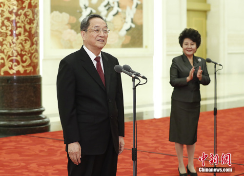 9月28日，中共中央政治局常委、全國政協(xié)主席俞正聲在北京會見出席中國海外交流協(xié)會第六次會員大會的全體代表，并發(fā)表講話。 <a target='_blank' >中新社</a>記者 杜洋 攝