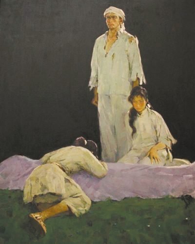 羅工柳作品《前仆后繼》，1959年，布面油畫(huà)，現(xiàn)藏于中國(guó)國(guó)家博物館。