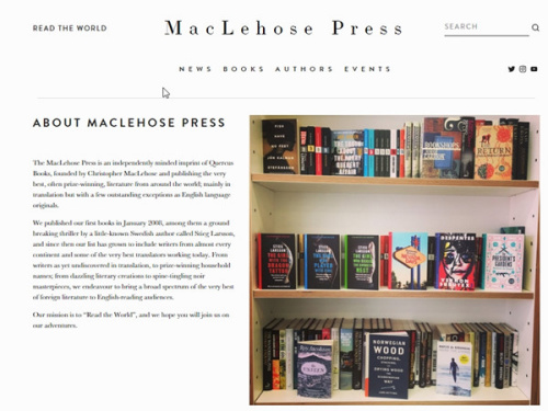 英國出版社Maclehose Press主頁 英國出版社Maclehose Press主頁