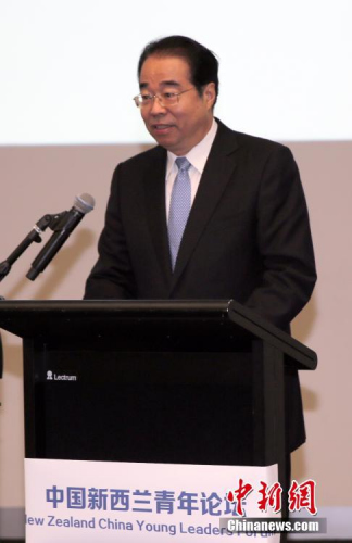 圖為許又聲在論壇開幕式上致辭。<a target='_blank' >中新社</a>記者 陶社蘭 攝