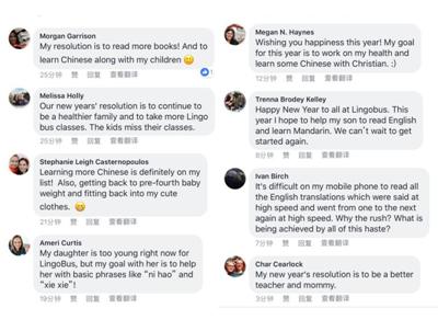 不少外國網(wǎng)友將中文列入新年計劃的留言。
