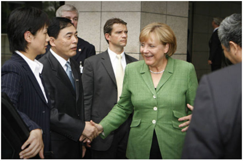 2007年8月28日，默克爾在南京。