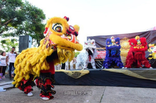 舞獅表演。（阿根廷華人網(wǎng)）