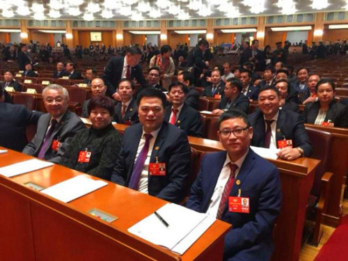 3月3日，中德一帶一路貿(mào)易促進(jìn)總會(huì)會(huì)長宗川海(前排右一)受邀列席全國政協(xié)十三屆一次會(huì)議。(圖片來源：歐洲時(shí)報(bào))