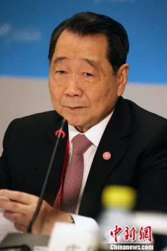 圖為謝國民與會發(fā)言中。<a target='_blank' >中新社</a> 任海霞攝。