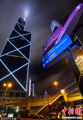 香港中銀大廈。作者：笑云/視覺中國 來源：視覺中國