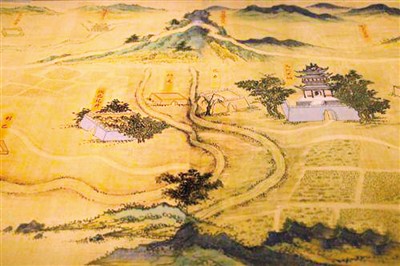 《絲路山水地圖》(局部) 《絲路山水地圖》(局部)
