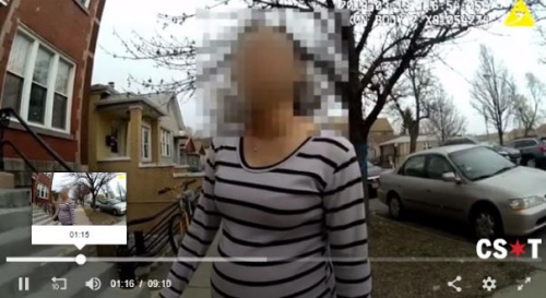 一名懷孕的20多歲華裔女子稱先生揚言拿刀要殺她之后再自殺，包括會說粵語的女警官司徒潘妮(Penny Szeto)等多名警察接到電話報警之后趕到現(xiàn)場。（警方視頻截圖）