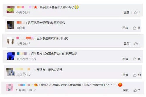 社交媒體平臺網(wǎng)友評論截圖。