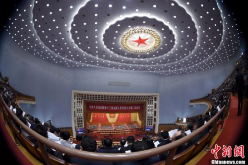 　資料圖：3月5日，十三屆全國人大二次會議開幕會在北京人民大會堂舉行。<a target='_blank' >中新社</a>記者 侯宇 攝