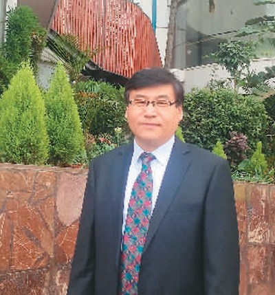 張永蓬在南非金山大學(xué)訪學(xué)。 　　受訪者供圖