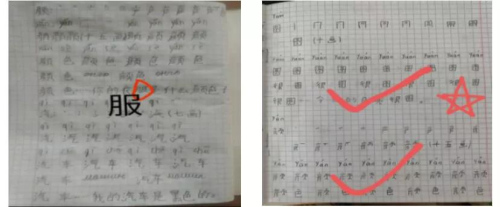 郭彥梅在線上給學(xué)生批改作業(yè)。(受訪者供圖)