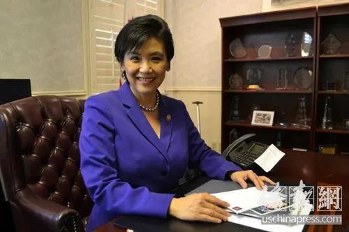 資料圖：美國國會華裔眾議員趙美心。圖片來源：美國《僑報》高睿 攝