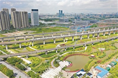 高鐵公園 廣州日報全媒體記者陳楓 實習(xí)生李洲湳攝 高鐵公園 廣州日報全媒體記者陳楓 實習(xí)生李洲湳攝