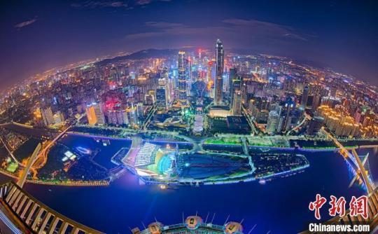 廣州海心沙夜景(資料圖)?！V州市文化廣電旅游局 供圖