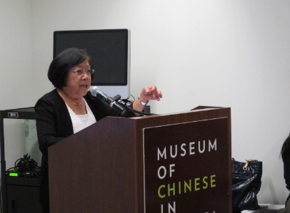 陳李慧珍分享“竹升”的身份掙扎與認(rèn)同。(美國《世界日報》/許雅鈞