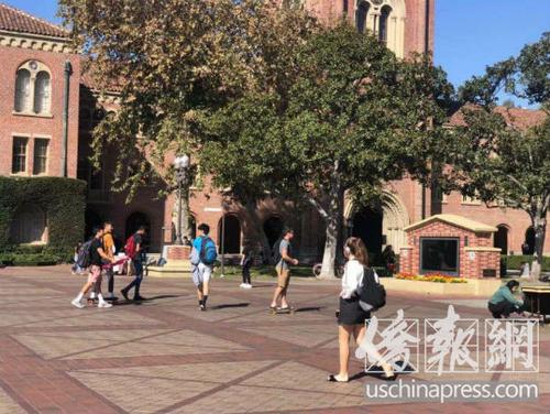 中國僑網(wǎng)圖為中國留學(xué)生最多的美國大學(xué)校園南加州大學(xué)校園。(美國《僑報》/王珂瑩 攝)
