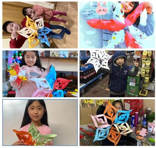中國僑網(wǎng)學員們展示剪紙作品