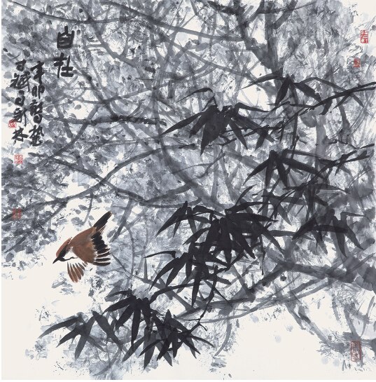 中國(guó)僑網(wǎng)自在(48cm*48cm 紙本水墨)-馬新林(中國(guó)大陸)-2011