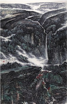 中國僑網(wǎng)山水(160cm*107cm 紙本設(shè)色)-劉澤光(澳大利亞)-2013