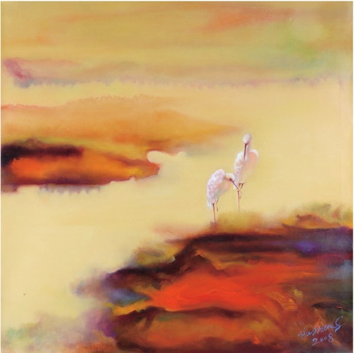 中國(guó)僑網(wǎng)黎明(80cm*80cm 布面油彩)-趙雨生(奧地利)-2008