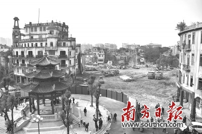 中國(guó)僑網(wǎng)汕頭小公園春節(jié)前將重現(xiàn)“四永一升平”格局。南方日?qǐng)?bào)記者 許端陽(yáng) 攝