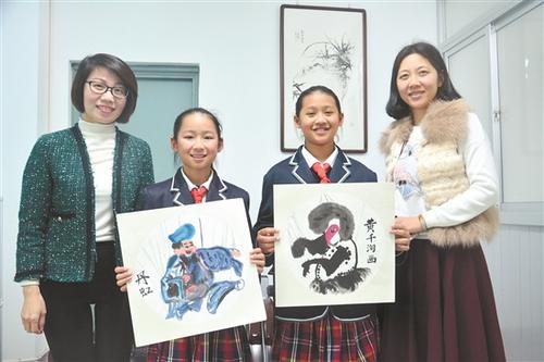 中國僑網(wǎng)泉州市兩學生的木偶畫作。