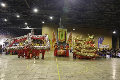 中國僑網(wǎng)開普敦華星藝術團舞龍表演